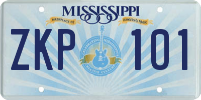 MS license plate ZKP101