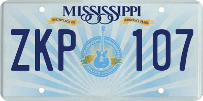 MS license plate ZKP107