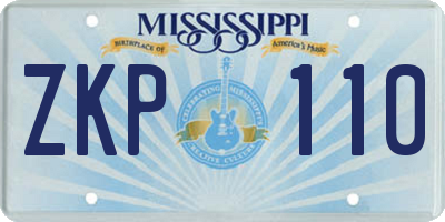 MS license plate ZKP110