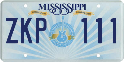 MS license plate ZKP111