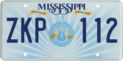 MS license plate ZKP112