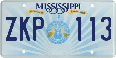 MS license plate ZKP113