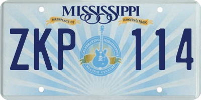 MS license plate ZKP114