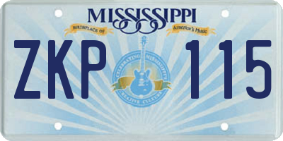 MS license plate ZKP115