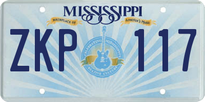 MS license plate ZKP117