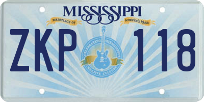 MS license plate ZKP118