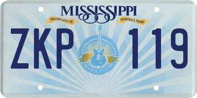 MS license plate ZKP119
