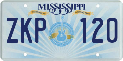 MS license plate ZKP120