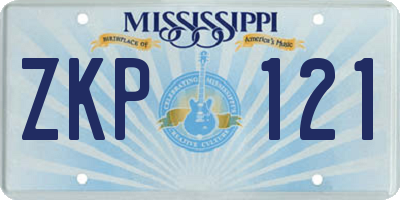 MS license plate ZKP121