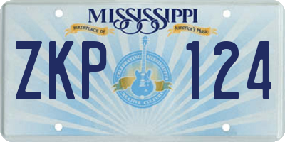 MS license plate ZKP124
