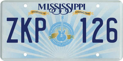 MS license plate ZKP126