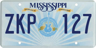 MS license plate ZKP127