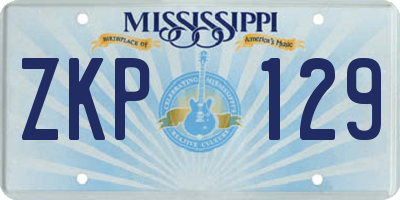 MS license plate ZKP129