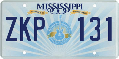 MS license plate ZKP131