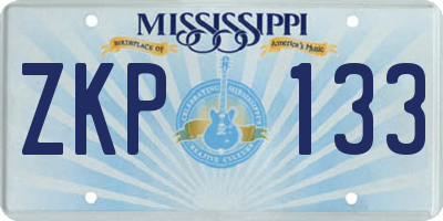 MS license plate ZKP133