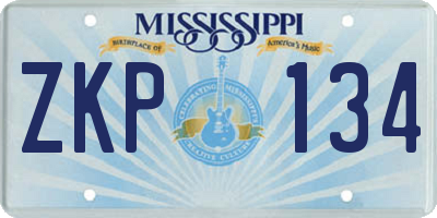 MS license plate ZKP134