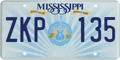 MS license plate ZKP135