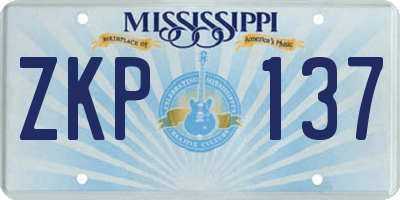 MS license plate ZKP137