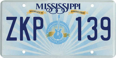 MS license plate ZKP139