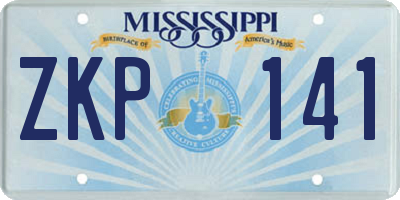 MS license plate ZKP141