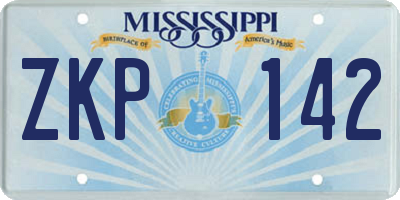 MS license plate ZKP142