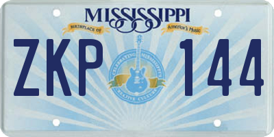 MS license plate ZKP144