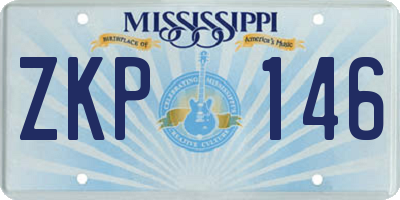 MS license plate ZKP146