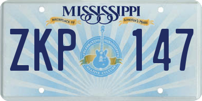 MS license plate ZKP147