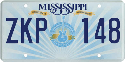 MS license plate ZKP148