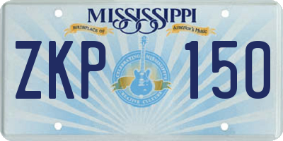 MS license plate ZKP150