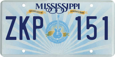 MS license plate ZKP151