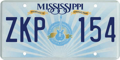 MS license plate ZKP154
