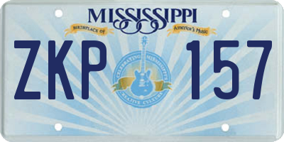 MS license plate ZKP157