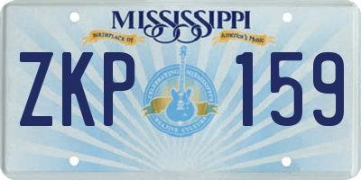 MS license plate ZKP159