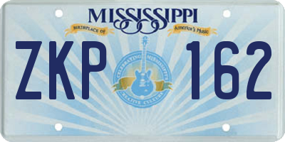 MS license plate ZKP162