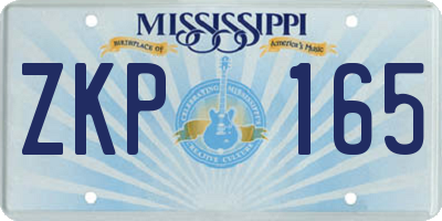 MS license plate ZKP165