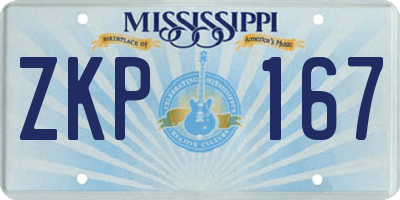 MS license plate ZKP167