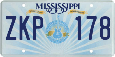 MS license plate ZKP178