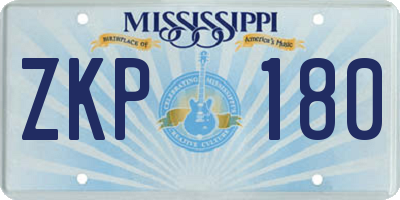 MS license plate ZKP180