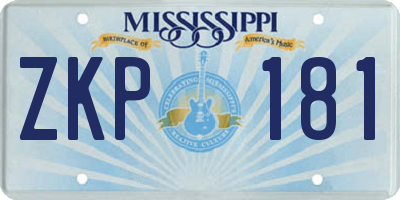 MS license plate ZKP181