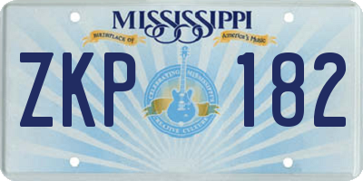 MS license plate ZKP182