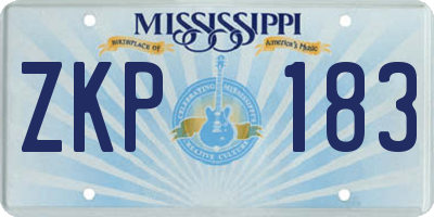 MS license plate ZKP183