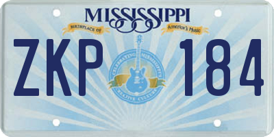 MS license plate ZKP184
