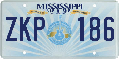 MS license plate ZKP186