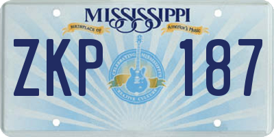 MS license plate ZKP187