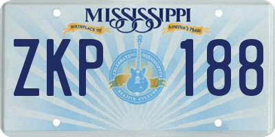 MS license plate ZKP188