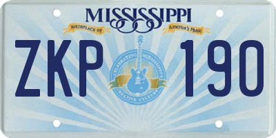 MS license plate ZKP190