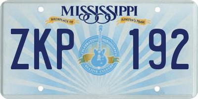 MS license plate ZKP192