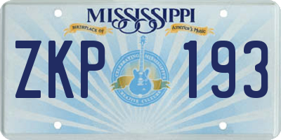 MS license plate ZKP193