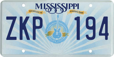 MS license plate ZKP194